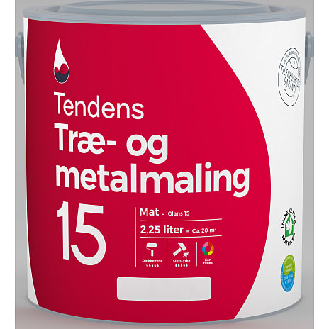 Tendens træ- og metalmaling mat 15 2,25 liter - modehvid