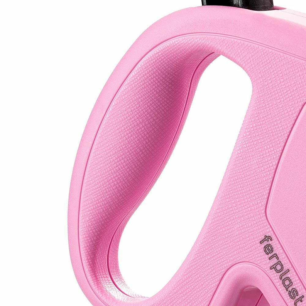 Laisse rétractable pour chiens de taille moyenne flippy one tape s, sangle extensible 4 m, max 15 kg, rose