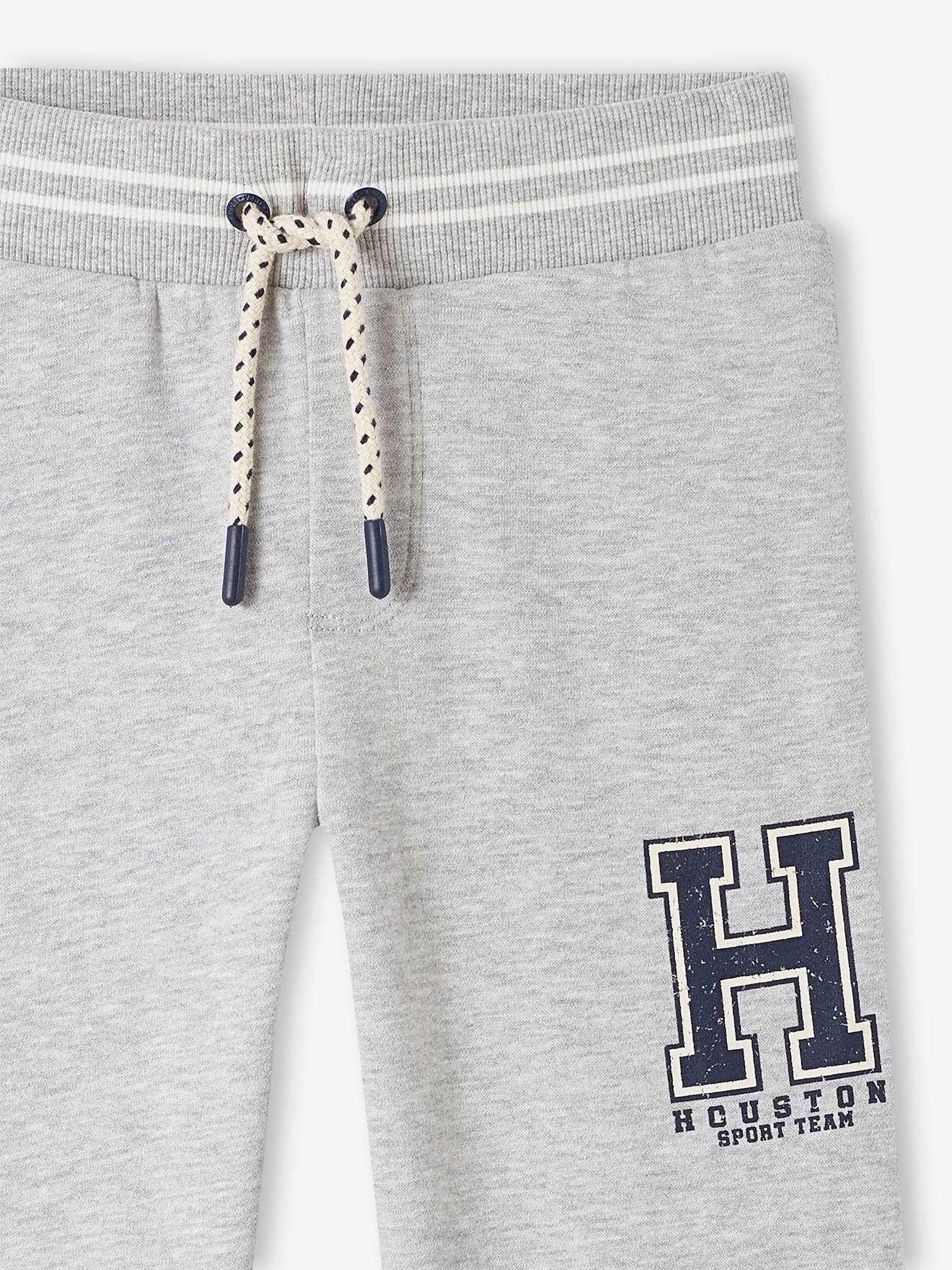 Calça de moletom cinza mesclado para meninos