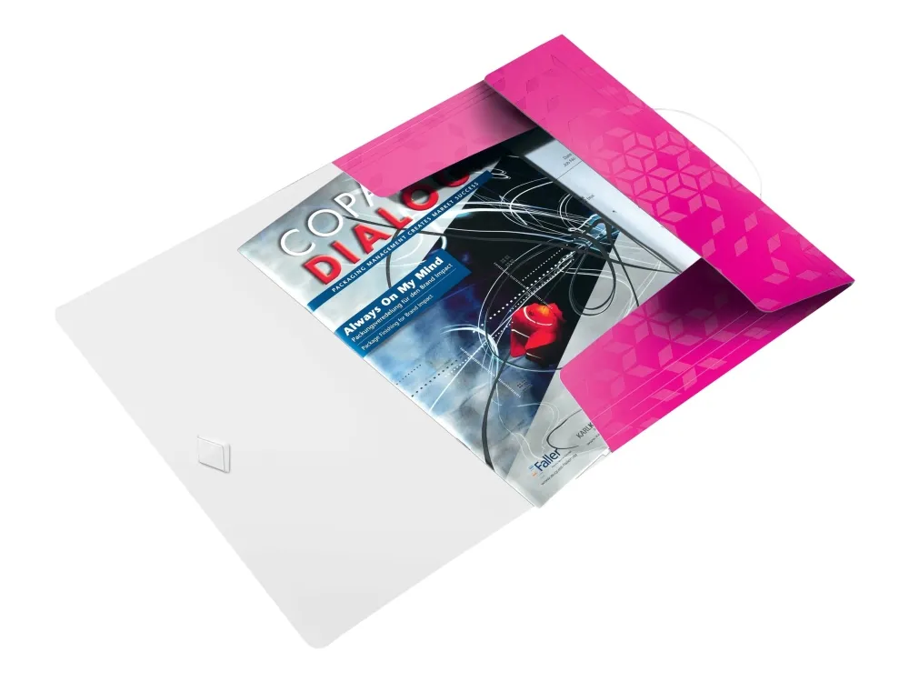Leitz WOW - 3-folds mappe - rygbredde: 15 mm - for A4 (210 x 297 mm) - kapacitet: 150 ark - metallisk pink