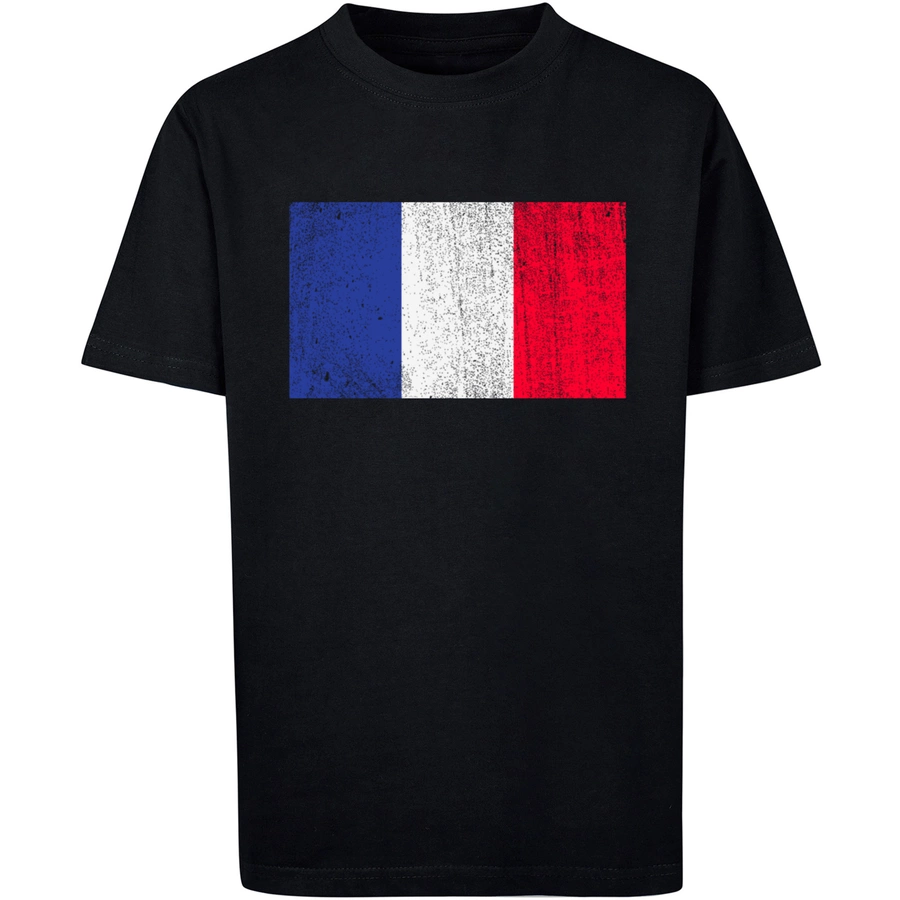 F4NT4STIC T-Shirt France Frankreich Flagge distressed schwarz
