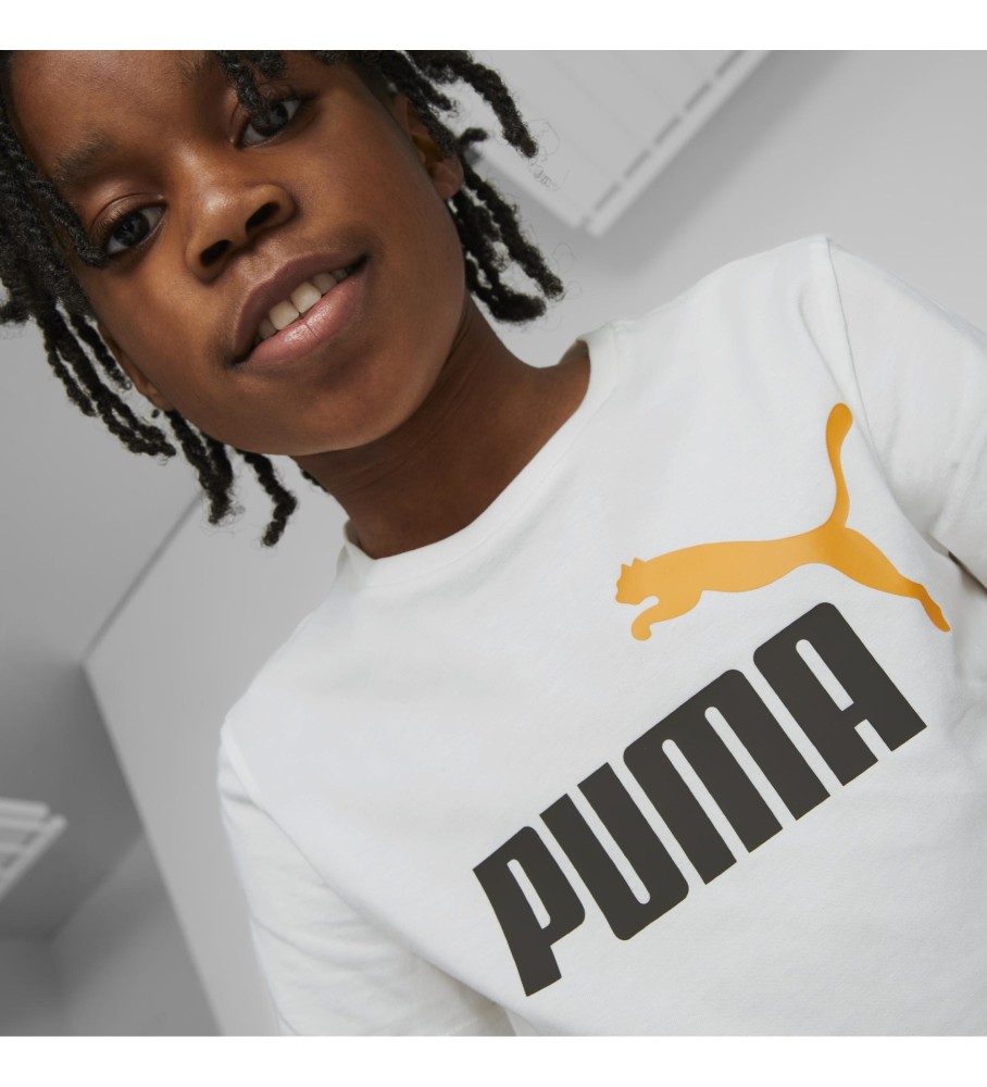 Puma Camiseta Essentials+ Two-Tone Logo blanco