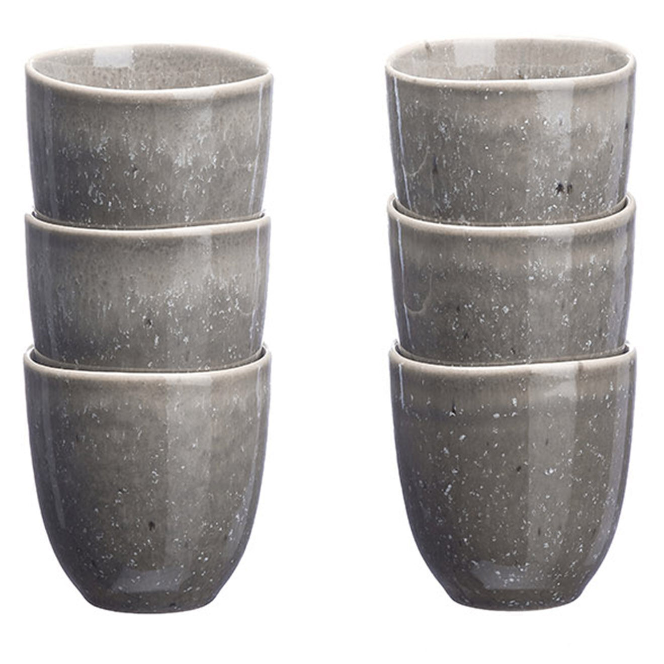 Bjorn 6 Tasses en Grès Stellar gris/anthracite - 15 cl