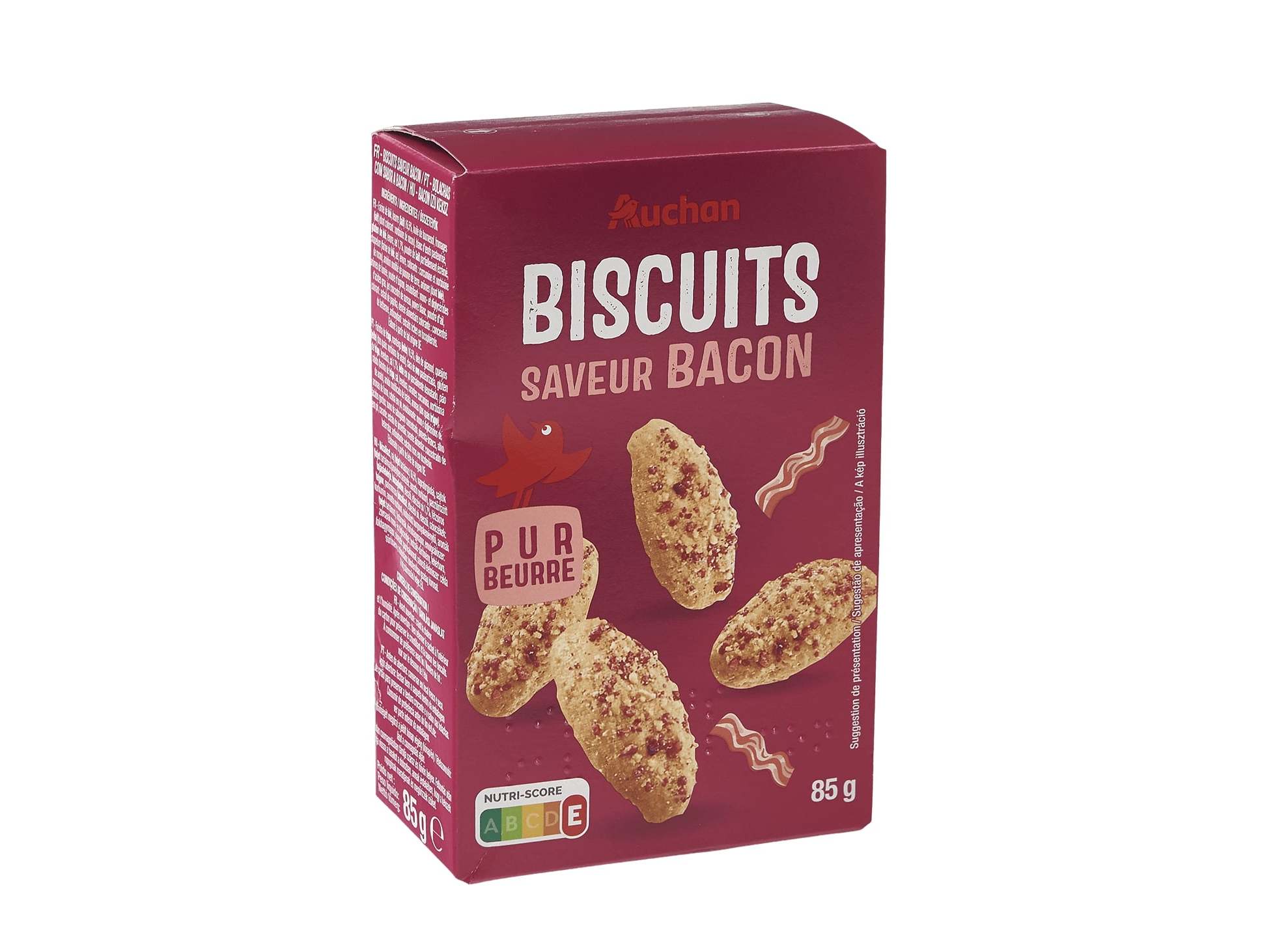 BOLACHA APERITIVA AUCHAN SABOR BACON 85G