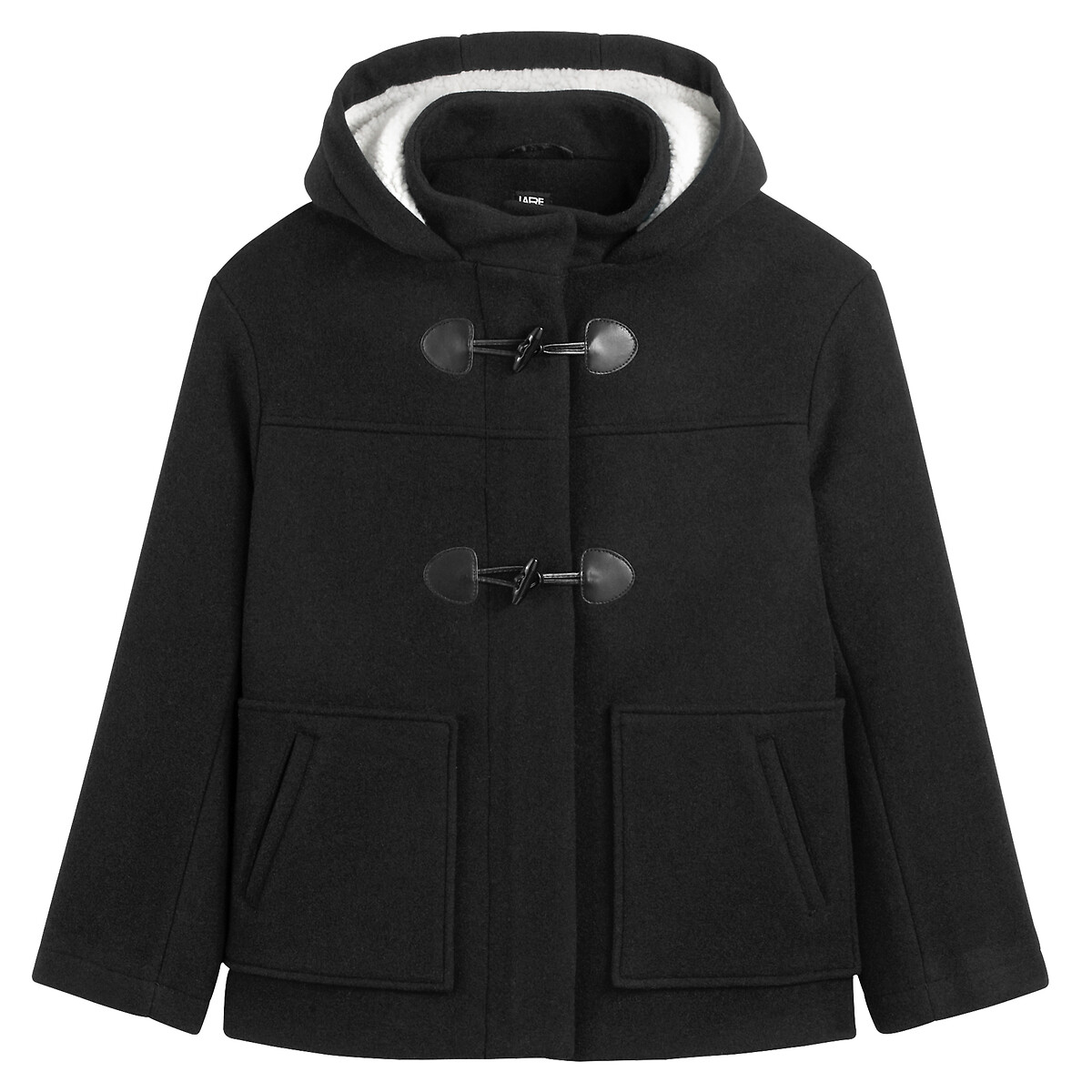 COLEÇÕES LA REDOUTE<br>Casaco curto de lã com capuz fixo, perfeito para o inverno