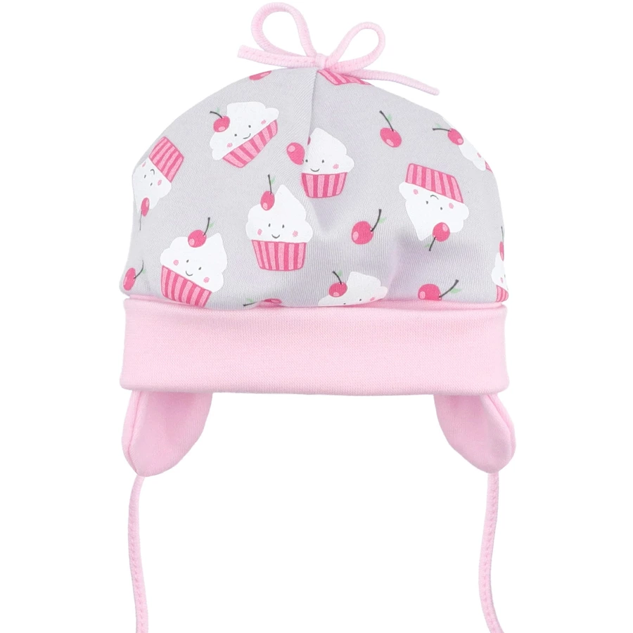 Baby Sweets 3tlg Set Strampler + Shirt + Mütze Little Cupcake grau rosa