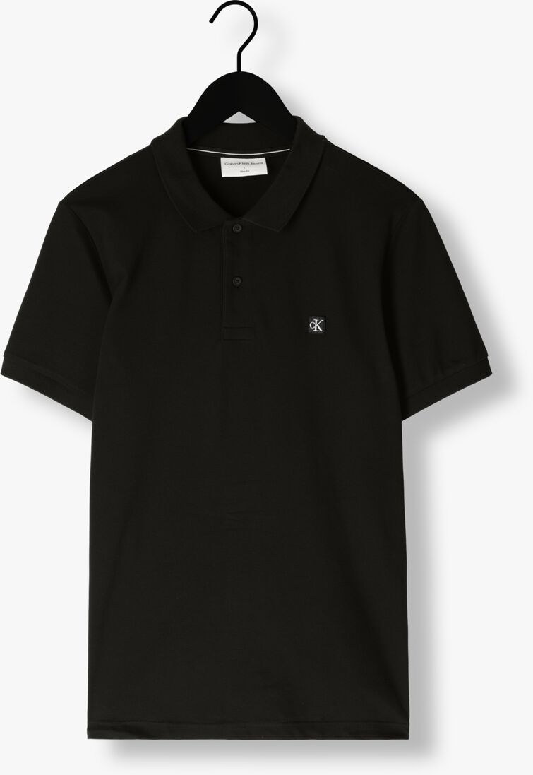 CALVIN KLEIN zwarte calvin klein polo ck embro badge slim polo