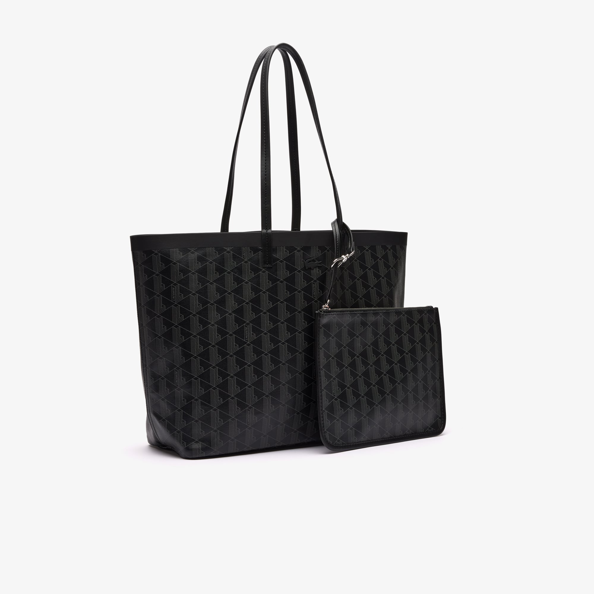 Sac cabas Zely moyen monogramme en toile enduite Sacs à main & Cabas - Noir - Lacoste - Femme