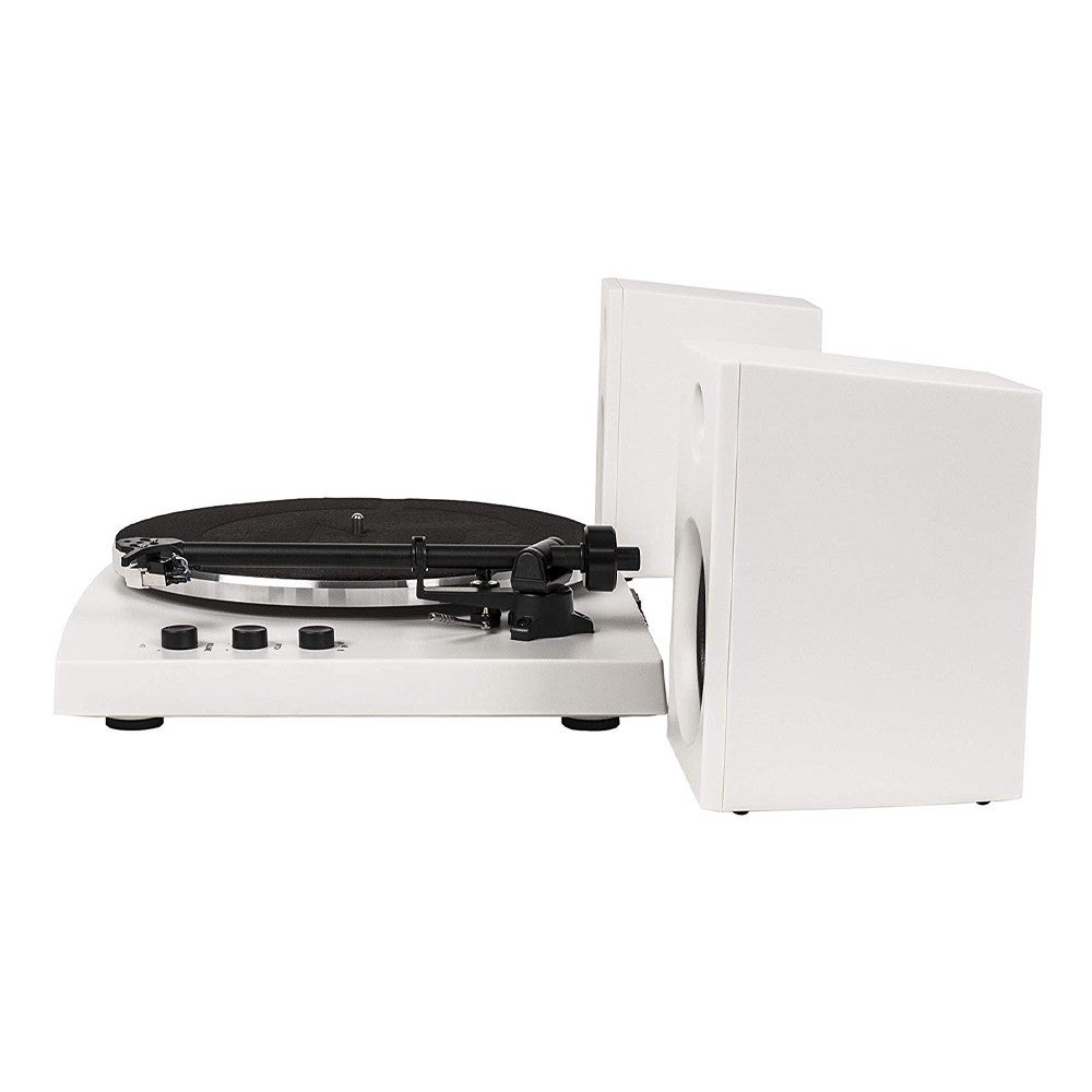 Crosley T150 White platenspeler met externe speakers en Bluetooth