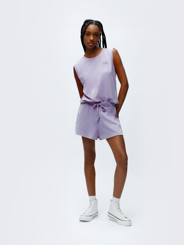 Camiseta regata estampada - Roxa