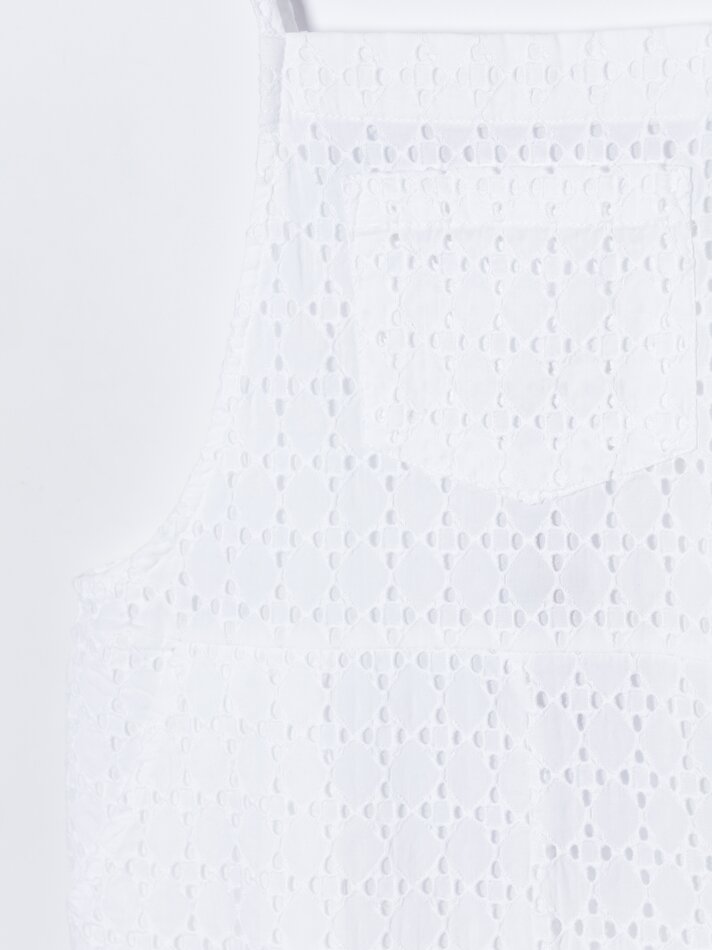 Babador suíço bordado - Branco-creme