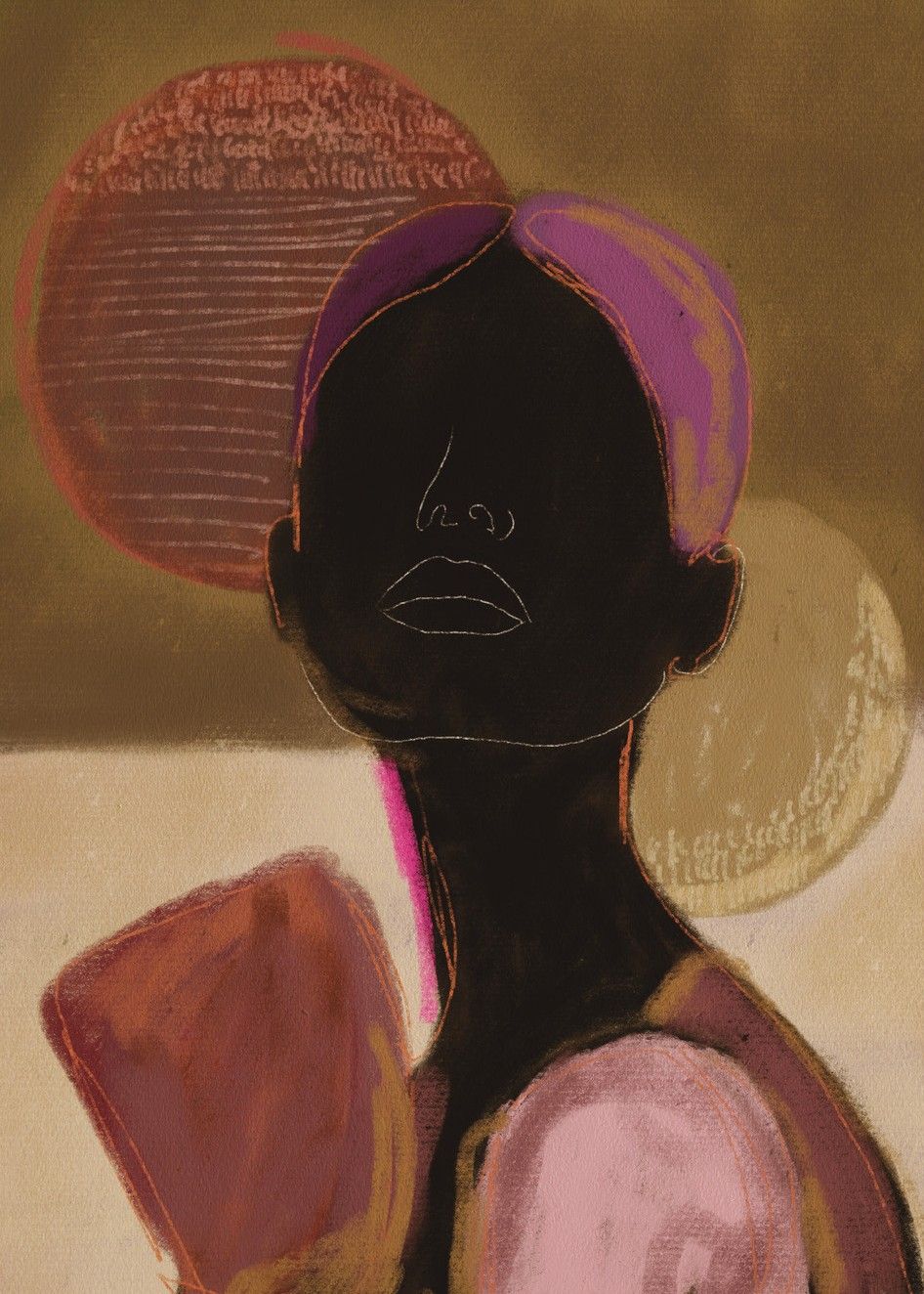 Glasschilderij Silhouette Lady