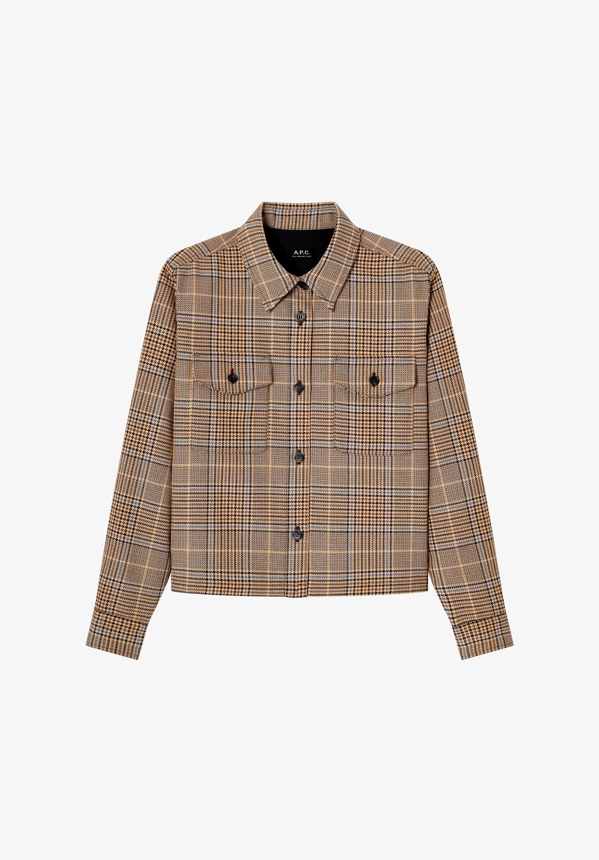 Veste marron à carreaux - Beige