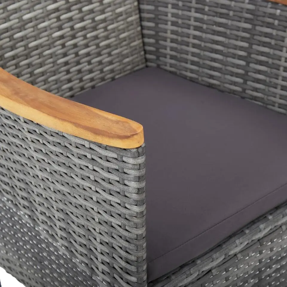 vidaXL - Tuinset - Grijs - Poly rattan