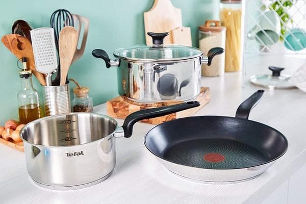 TEFAL E3090604 Stegepande i rustfrit stål med non-stick-belægning 28 cm