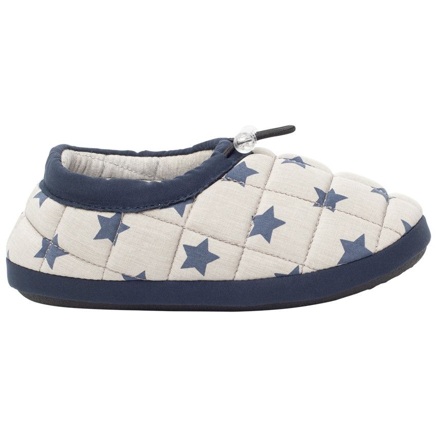 Chaussons bas élastiqués effet matelassé et imprimé étoiles all-over pour garçon - Gris clair