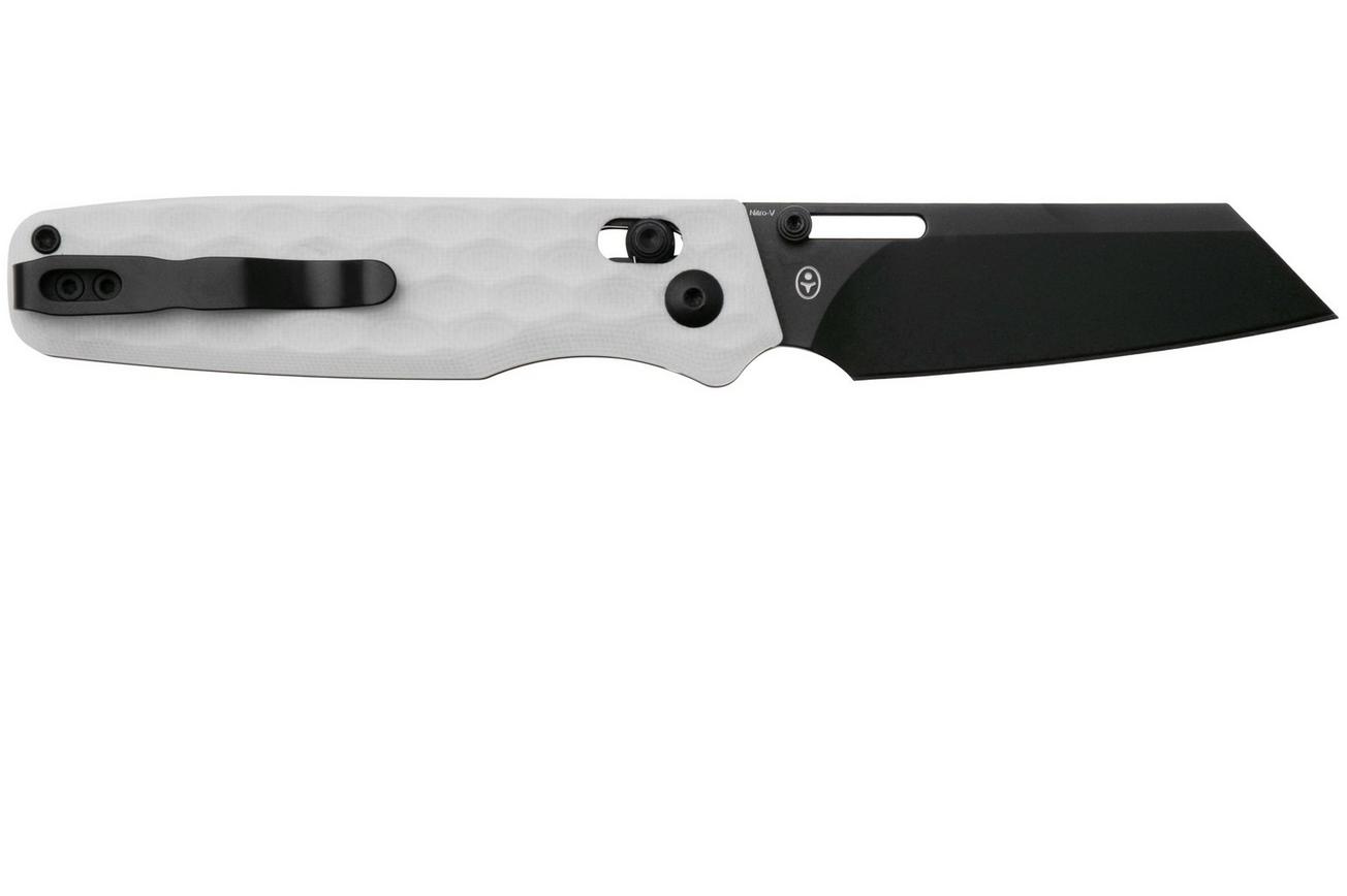 Kizer Vanguard Task V3641A1 Black Nitro V, Sugar White G10, zakmes, Nick Consoli design