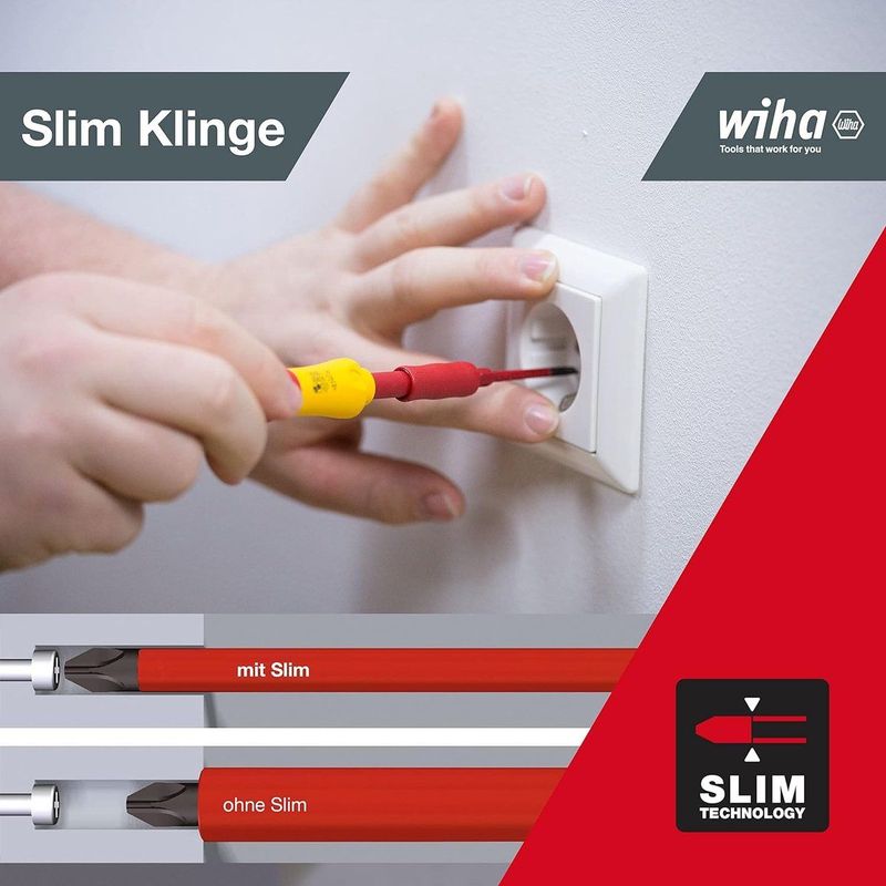 Wiha - SlimVario® - Schroevendraaier en Bitset - 10-delig - Sleufkop, Pozidriv