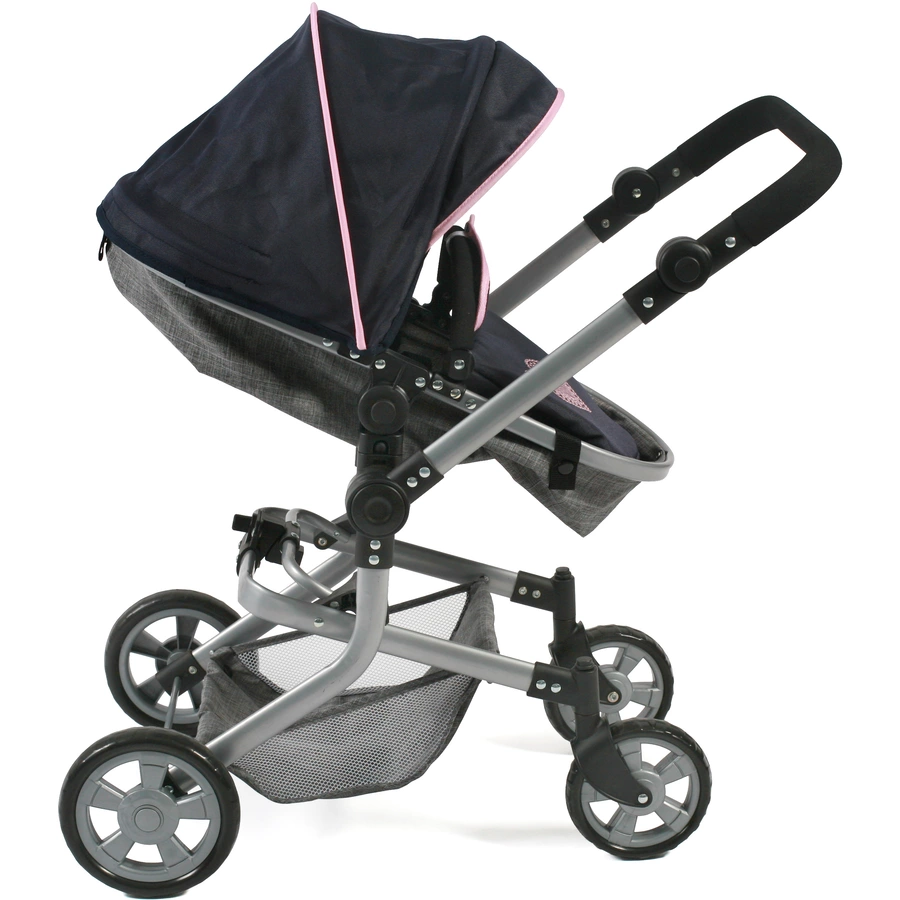BAYER CHIC 2000 Kombi-Puppenwagen MIKA Melange grau-navy