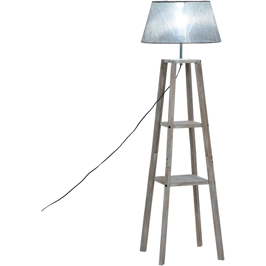 HOMCOM Stehlampe im skandinavischen Stil grau