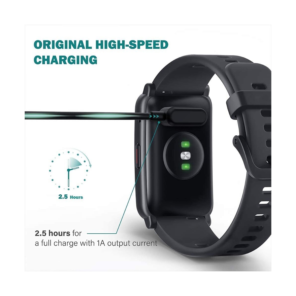 Ladekabel til Huawei Watch Fit / Honor / Band / 4X ABS USB svart