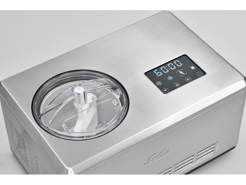 Solis Glacemaschine Gelateria Pro Touch 1.5 l, Silber Glacé, Frozen Yoghurt und Sorbets selbst zubereiten