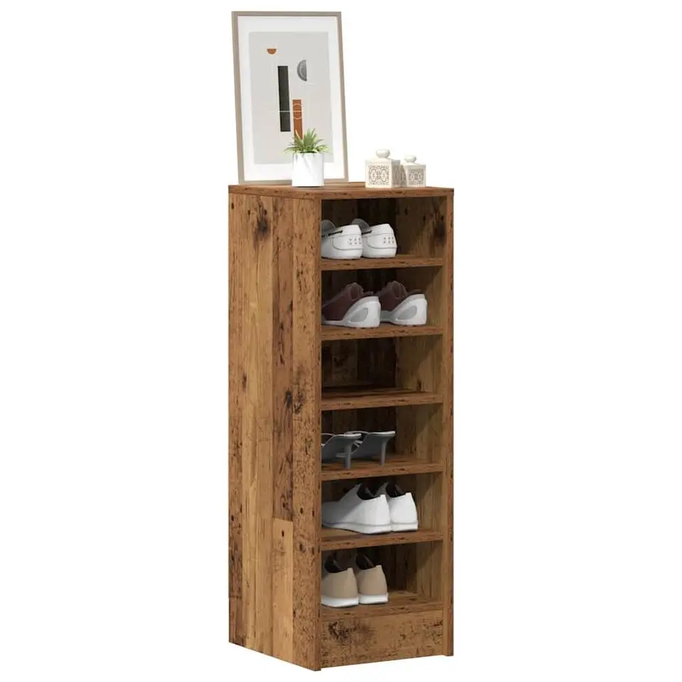 vidaXL - 6-laags Schoenenkast 6 paar - Oud hout - 35x35x92 cm