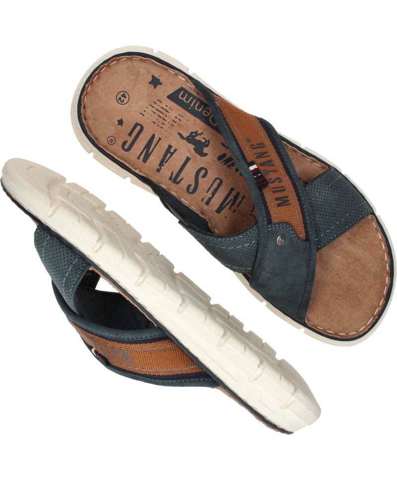 Mustang Slippers Blauw Heren