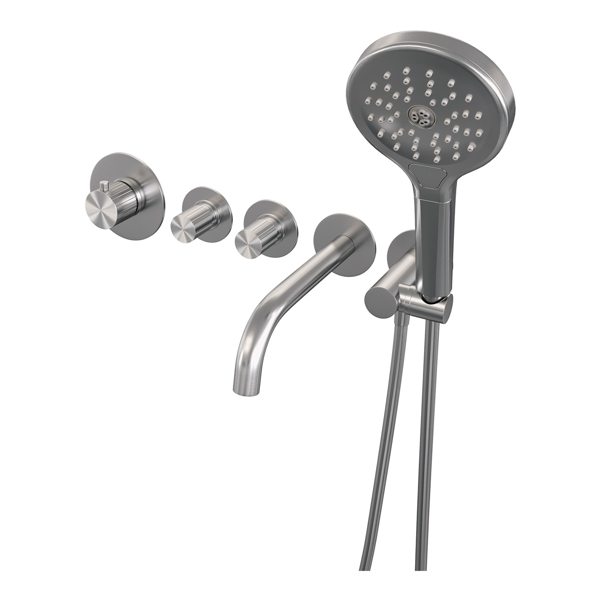 Brauer Stripe inbouw badkraan met 3 standen handdouche RVS geborsteld PVD