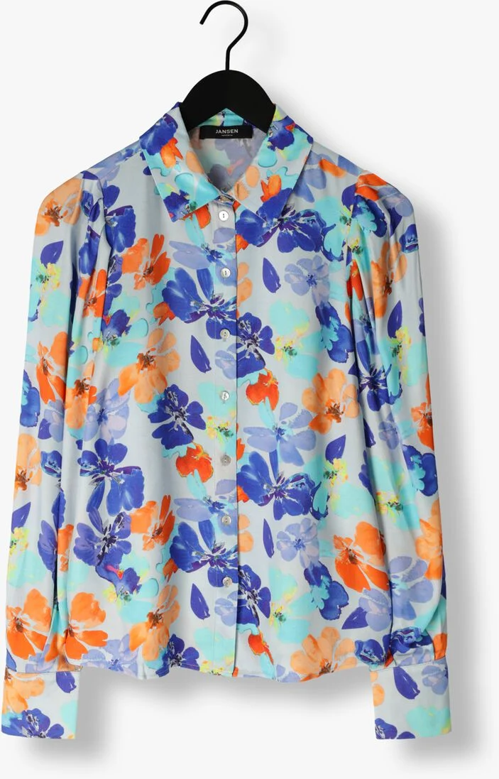 JANSEN AMSTERDAM roest jansen amsterdam blouse wp764 printed blouse long puffed sleeve