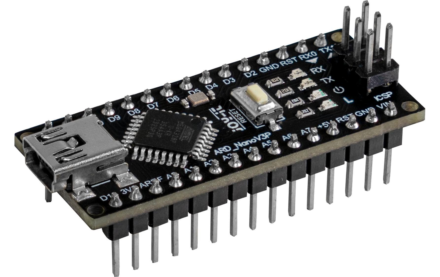 ARD_NanoV3P Mikrocontroller-BoardDas ARD_NANOV3P (Arduino Nano – Compatible) ist ein vielseitiges Mikrocontroller-Board, das für Projekte entwickelt wurde, die ein präzises Timing und Zuverlässigkeit erfordern