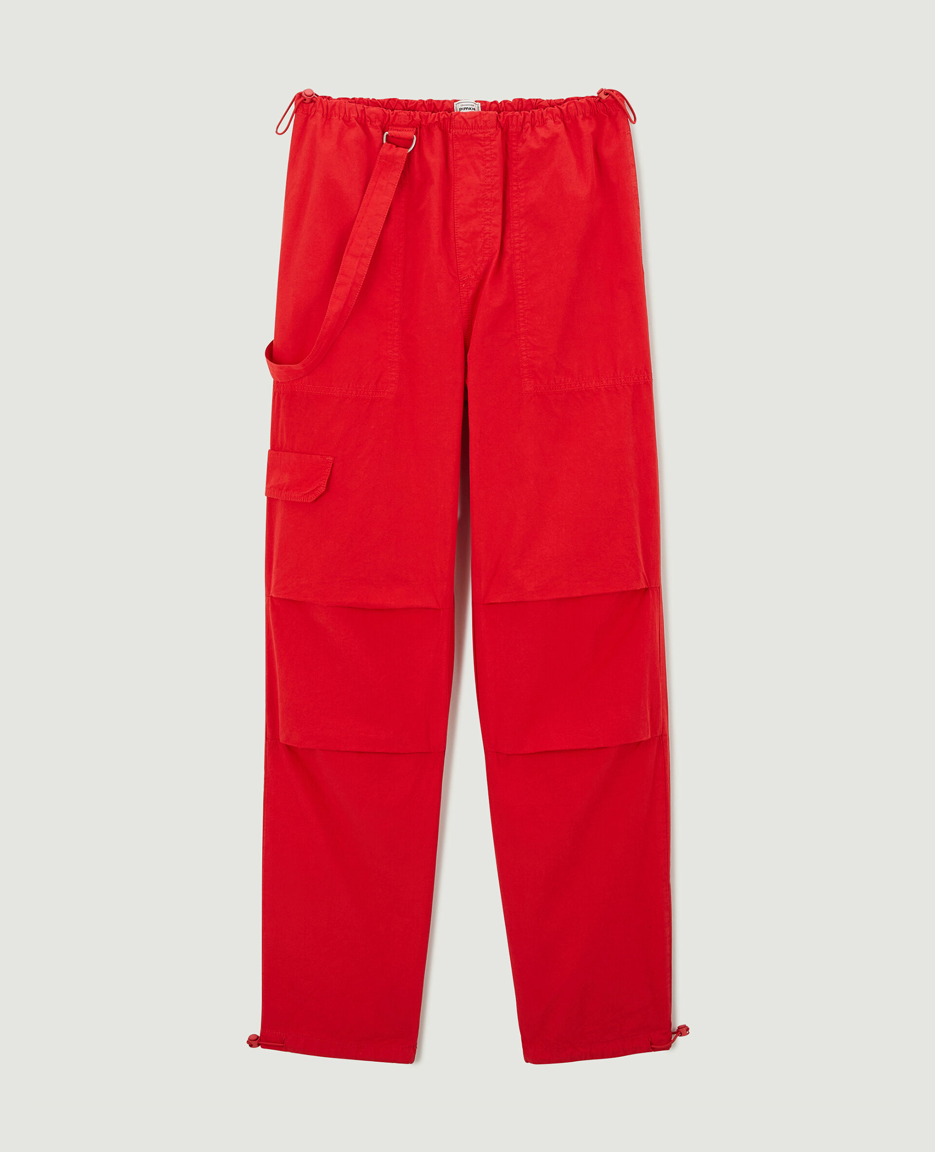 Pantalon parachute ceinture élastiquée - Rouge