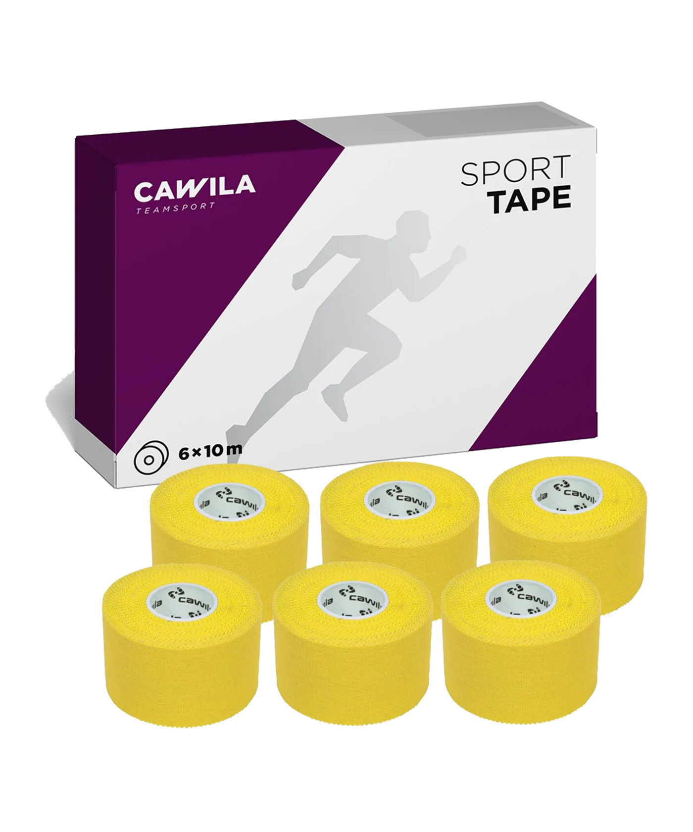 Cawila Sporttape COLOR 3,8cm x 10m 6er Set Gelb