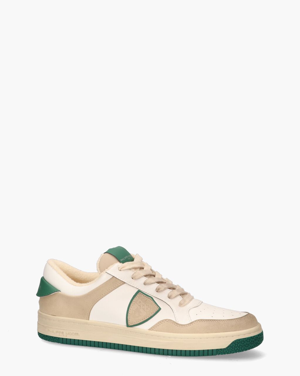 Philippe Model Lyon Recycle Mixage Wit/Beige/Groen Herensneakers