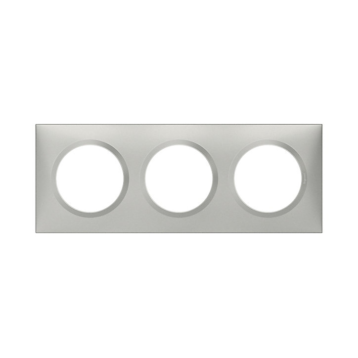 Plaque de finition triple Legrand Dooxie Aluminium