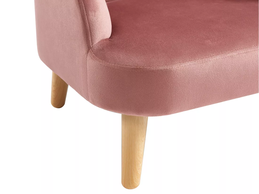 Fauteuil coquillage pour enfant en velours rose COBACA