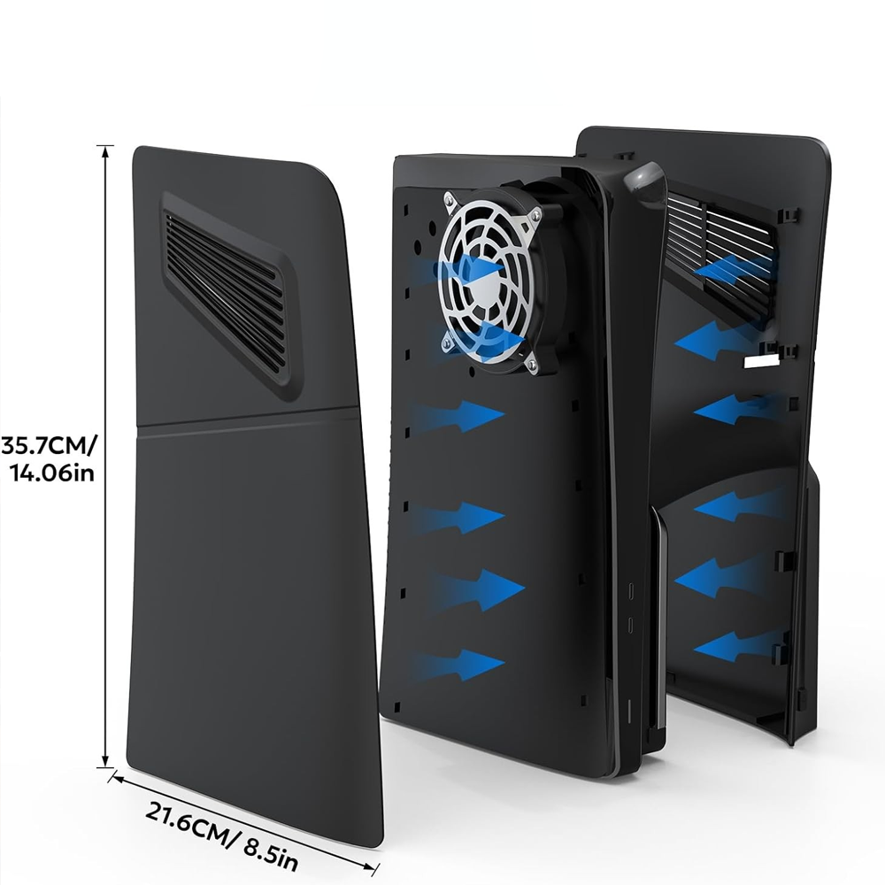 PlayStation 5 PS5 Slim Frontplatte Faceplate Gehäuse Case Cover Dock Ersatzplatte mit Lufteinlass - Schwarz