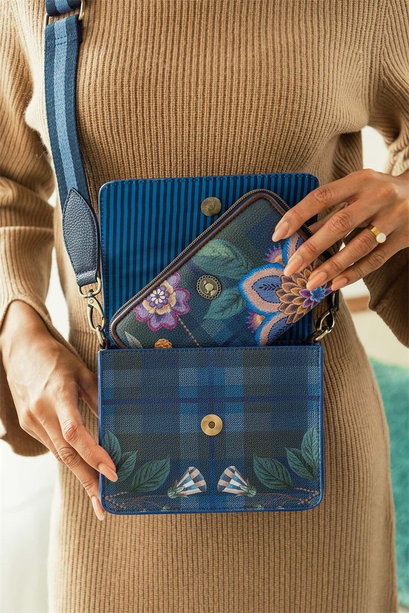 Pip Studio Flores Felices Fenna Cross Body Flap Small Dark Blue