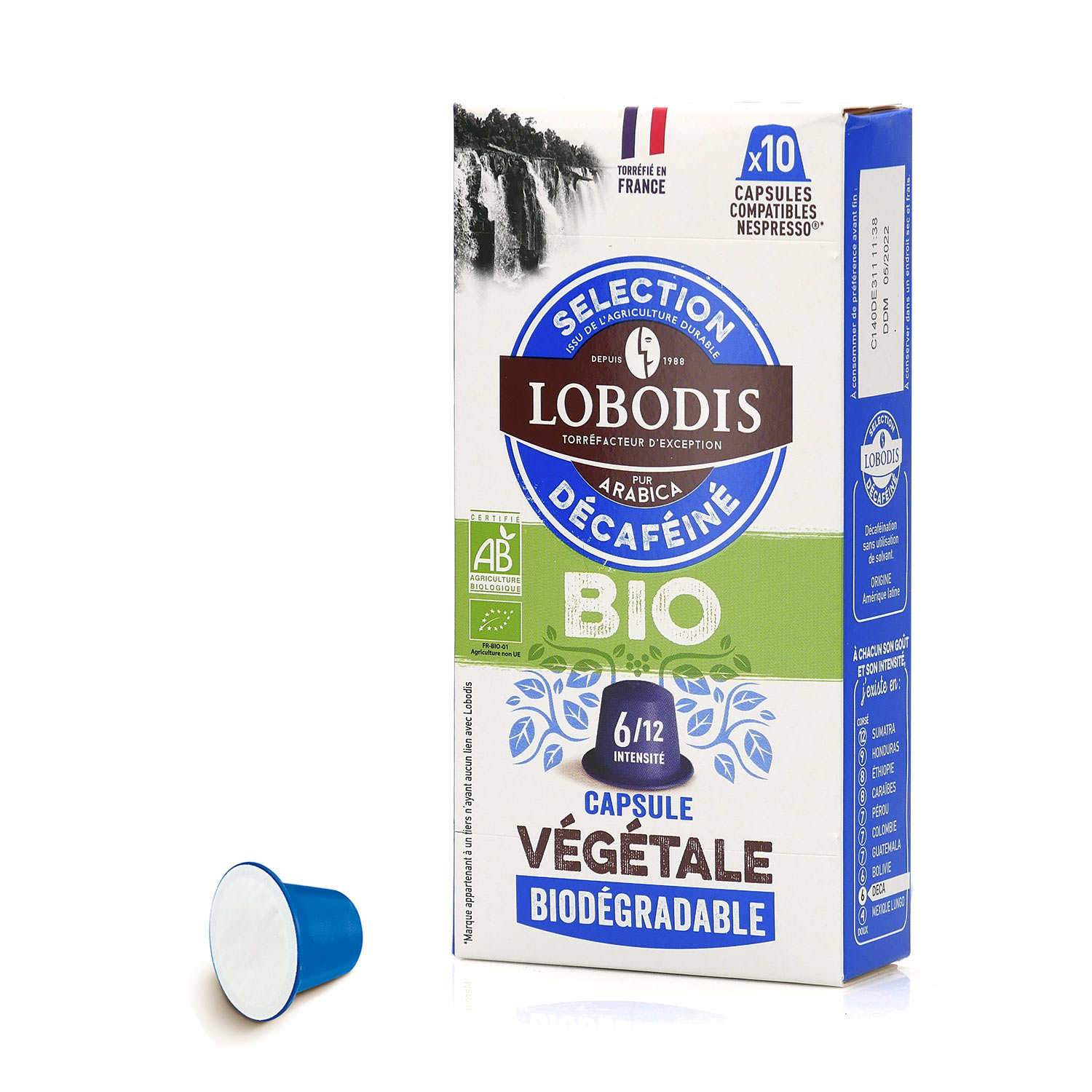 Café bio et équitable décaféiné sans solvant - capsules compatibles Nespresso®