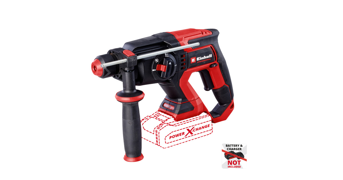 EINHELLTP-HD 18/22 D Li BL - Solo professional Accu Boorhamer  (Rood/zwart, Accu en oplader niet inbegrepen, Incl. opbergkoffer E-Case S-F)