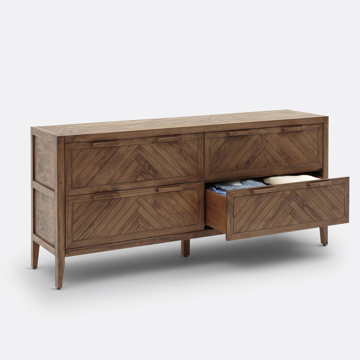 LA REDOUTE INTERIEURS<br>Cômoda com 4 gavetas em madeira maciça de pinho NOTTINGHAM