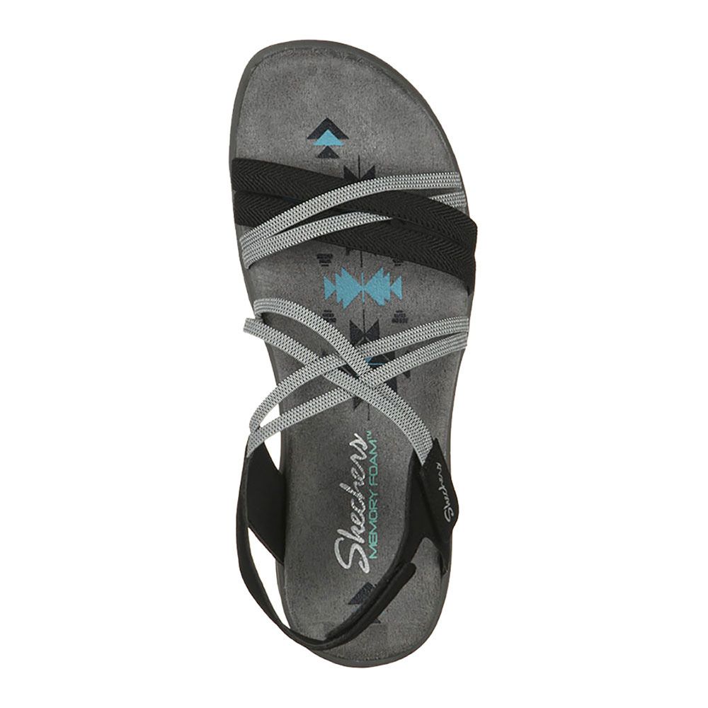 Skechers REGGAE SLIMTAKES TWO - Sandales Femme noir/gris