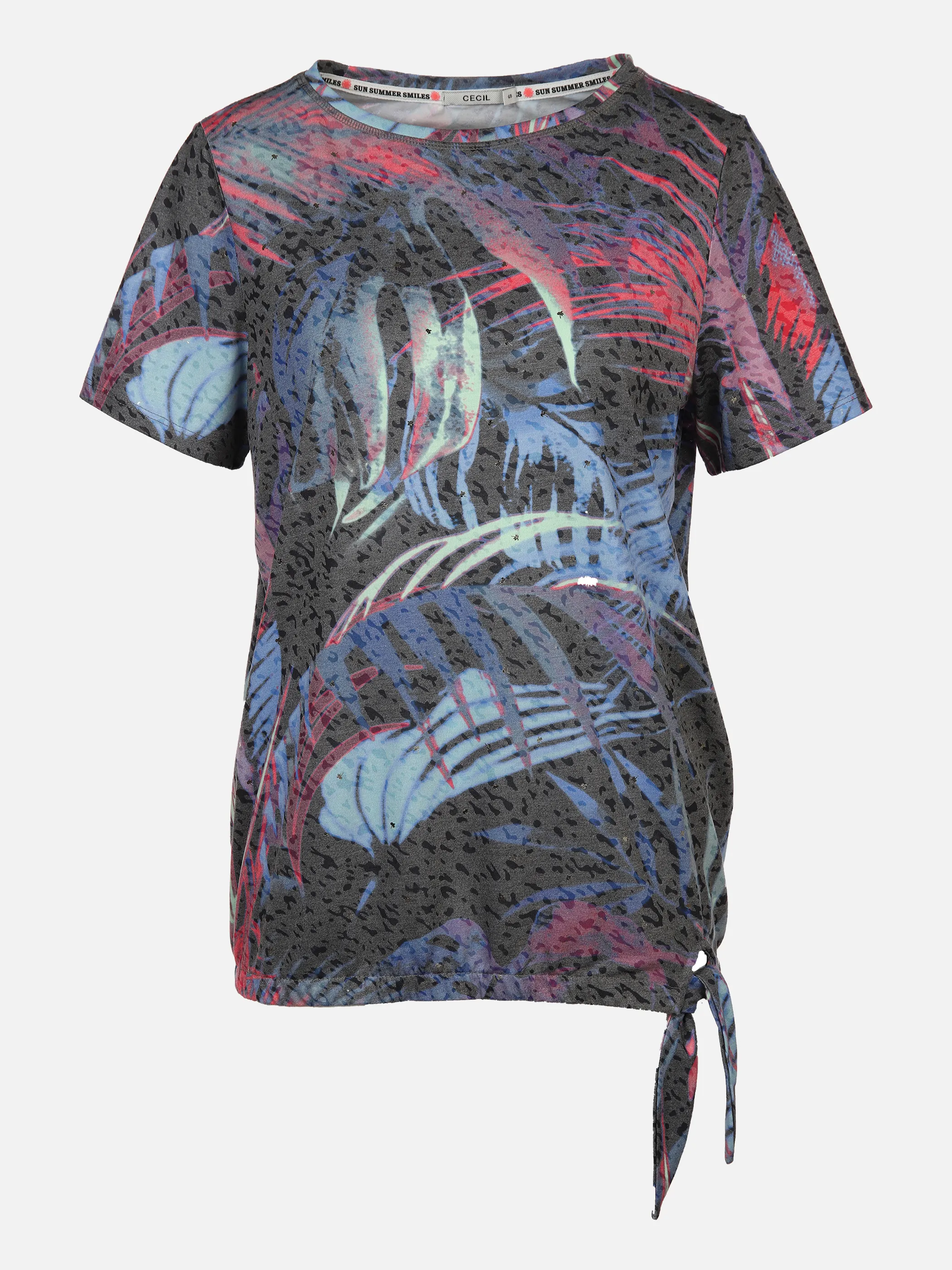 Damen Ausbrenner Shirt mit Palmenprint