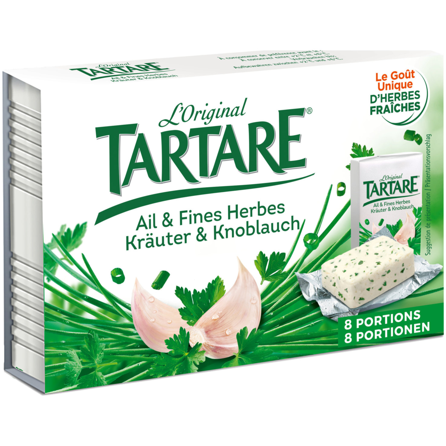 Tartare Frischkäse Kräuter & Knoblauch 8 Portionen