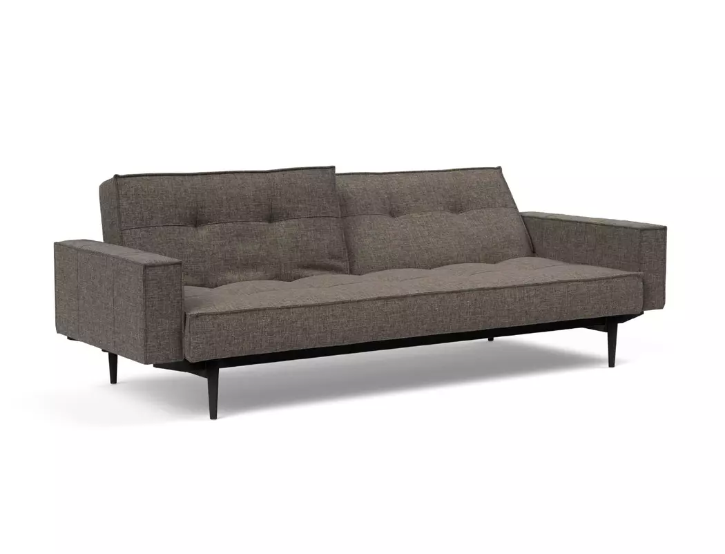 Schlafsofa mit Armlehnen Splitback Styletto schwarz