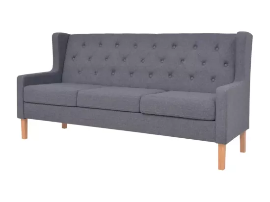 NETTLIFE Canapé à 3 places tissu gris