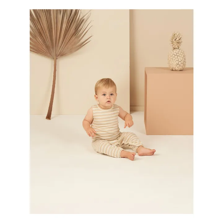 Rylee + Cru Combinaison Mills Rayée | Blanc cassé