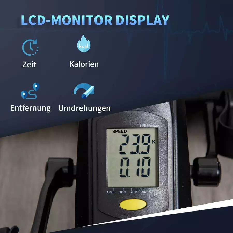 HOMCOM Mini Heimtrainer mit einstellbarem Widerstand schwarz