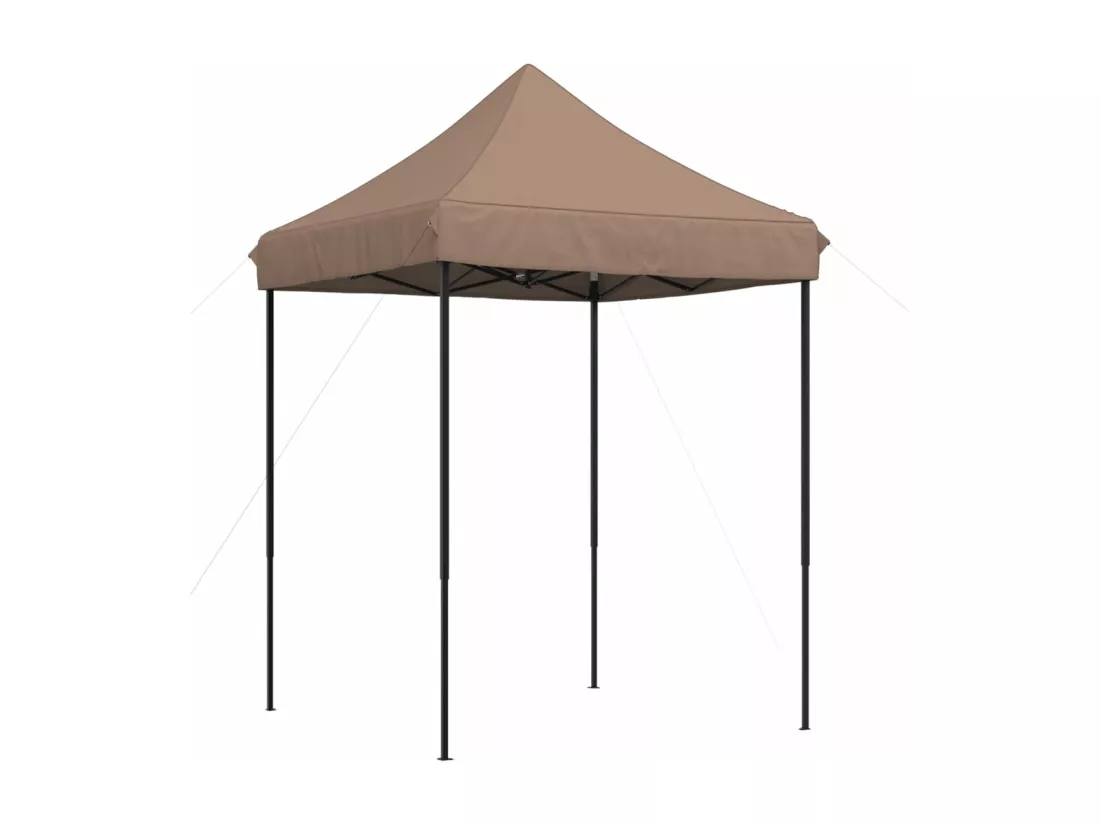 Tente de réception pliable escamotable marron 200x200x306 cm