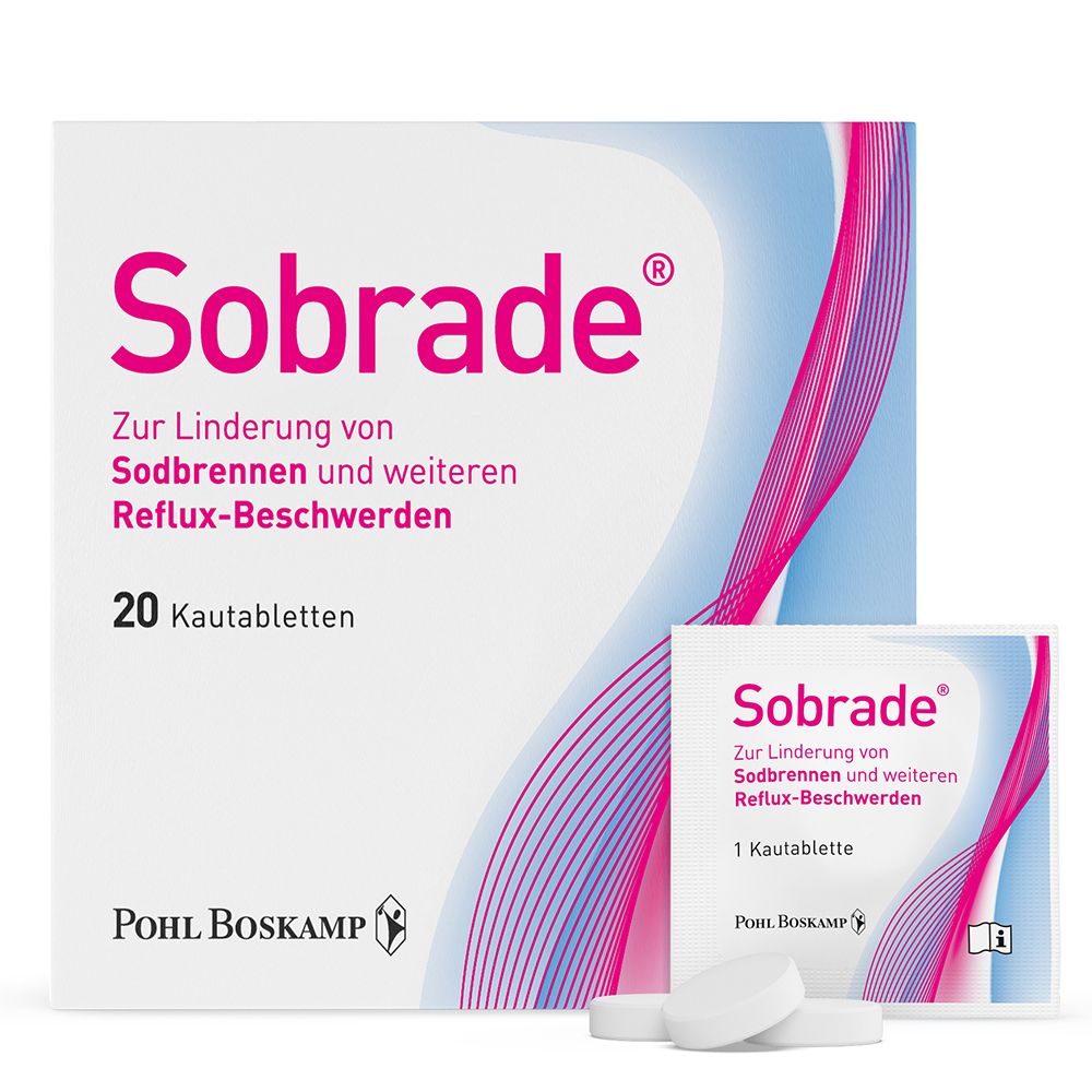 Sobrade Kautabletten zur Linderung von Sodbrennen